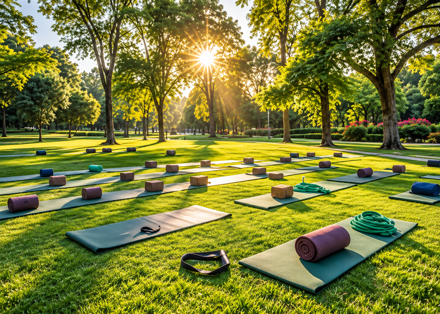 Yoga & meditation lawn at Shriram Villaments